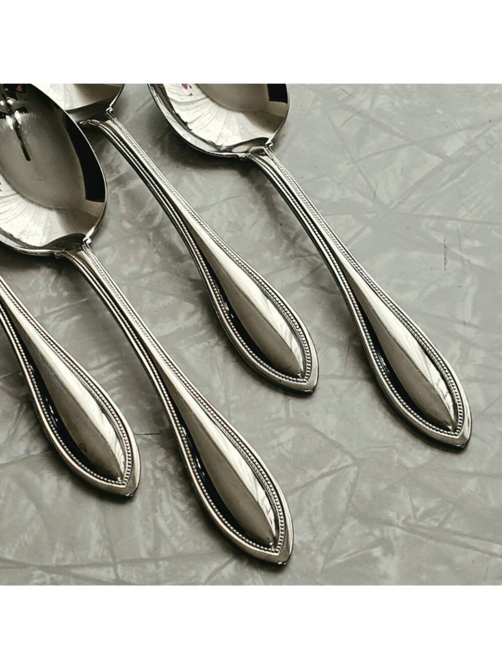 4 Oneida Arbor American Harmony Soup Spoon 8" stainless beaded edge timeless des - Picture 7 of 7